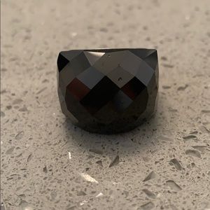 Swarovski Crystal Jet Black Nirvana Ring Size 8